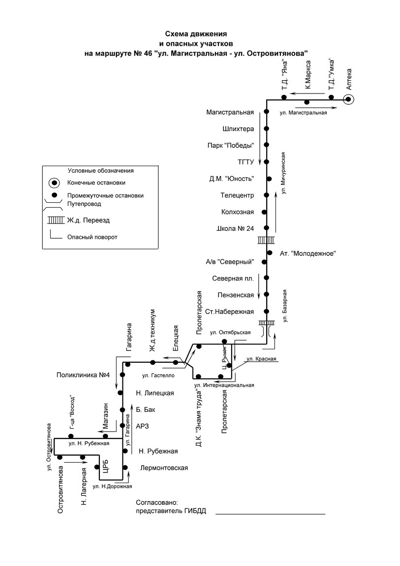 Карта автобуса 46